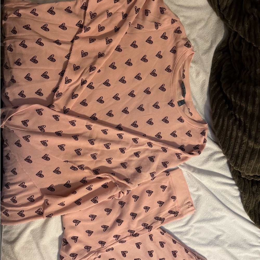 AnyBody Blush PJ’s Set with Heart Design